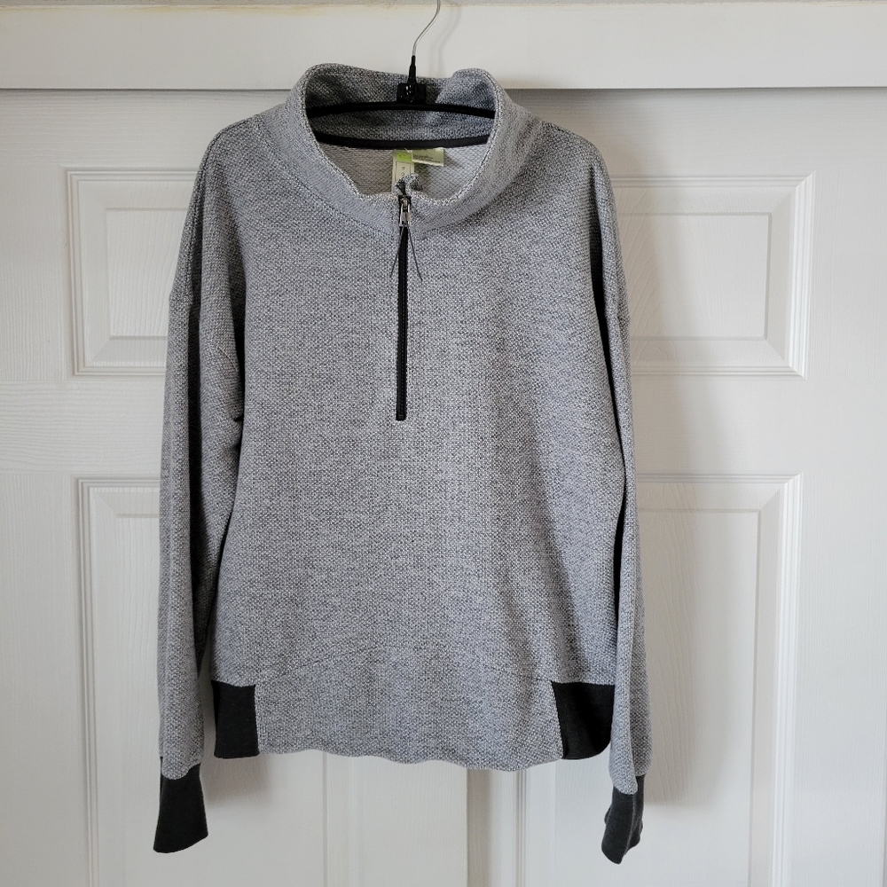 Halcyon Men's Sweater Faux Quarter Zip Up Size L